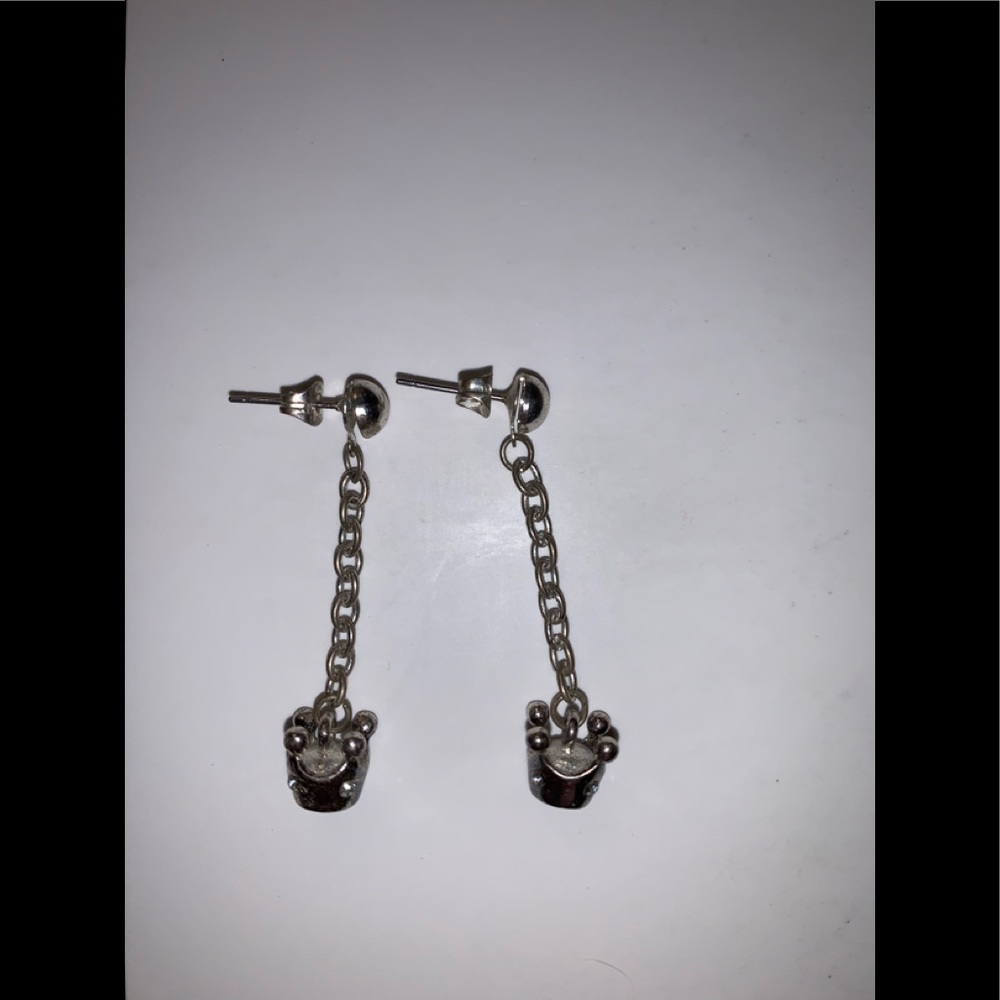 Dangly Royal Princess Tiara Crown Earrings